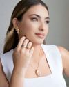 Brinco Gotas Mix de Banhos 3.3 cm Banhado a Ouro 18K