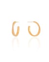 Brinco Argola Entrelaçada Cravejada Cristal 2.2 cm Banhado a Ouro 18K