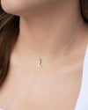 Choker Nylon Letra E Ródio Branco