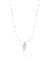 Choker Nylon Letra F Ródio Branco