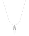 Choker Nylon Letra N Ródio Branco