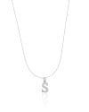 Choker Nylon Letra S Ródio Branco