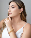 Anel Bolas Lisas Tamanho 18 Banhado a Ouro 18K