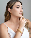 Brinco Argola Click Bola Lisa 2.4 cm Banhado a Ouro 18K