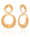 Brinco Argola Dupla Texturizada 7.5 cm Banhado a Ouro 18K