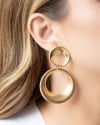 Brinco Argola Dupla Texturizada 7.5 cm Banhado a Ouro 18K