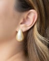 Brinco Gota Pérola 3.0 cm Banhado a Ouro 18K