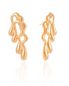 Brinco Derretido Liso 5.2 cm  Banhado a Ouro 18K