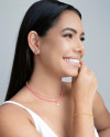 Ear Hook Ovais Coloridos Banhado a Ouro 18K