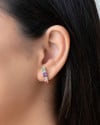 Ear Hook Ovais Coloridos Banhado a Ouro 18K