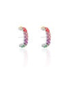 Ear Hook Ovais Coloridos Ródio Branco