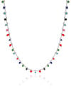 Choker Miçangas Coloridas Ródio Branco