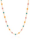 Gargantilha Pontos de Luz Coloridos Banhado a Ouro 18K - 45 cm
