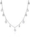 Choker Conchas Pontos de Luz Cristal Ródio Branco