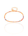Pulseira Riviera Colorida 2 mm Banhado a Ouro 18K