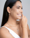 Pulseira Bolinhas Coloridas 2 mm Ródio Branco
