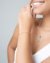 Pulseira Bolinhas Coloridas 2 mm Ródio Branco
