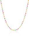 Choker Bolinhas Coloridas 2 mm Ródio Branco