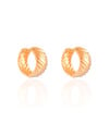 Brinco Argola Click Frisada Lisa 2.1 cm Banhado a Ouro 18K