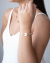 Pulseira Elos Búzios Fecho Gravata Banhado a Ouro 18K