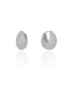 Brinco Argola Click Cravejado Cristal 1.8 cm Ródio Branco