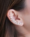 Ear Cuff Baguetes Cristal 4.9 cm Banhado a Ouro 18K