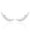 Ear Cuff Baguetes Cristal 4.9 cm Ródio Branco