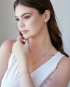 Conjunto Coração Pontos de Luz Cristal Banhado a Ouro 18K