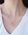 Conjunto Coração Pontos de Luz Cristal Banhado a Ouro 18K