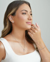 Conjunto Coração Pontos de Luz Cristal Ródio Branco