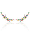 Ear Cuff Baguetes Coloridas 4.9 cm Ródio Branco