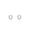 Brinco Argola Click Redonda Lisa 1.1 cm Ródio Branco