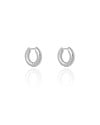Brinco Argola Click Redonda Lisa 1.5 cm Ródio Branco