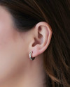 Brinco Argola Click Redonda Lisa 1.5 cm Ródio Branco