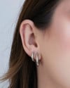 Brinco Argola Click Redonda Lisa 1.5 cm Ródio Branco