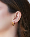 Brinco Argola Click Redonda Lisa 2.0 cm Banhado a Ouro 18K