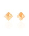 Brinco Quadrado Orgânico ABS 2.1 cm Banhado a Ouro 18K