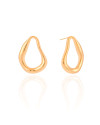 Brinco Gota Vazada Orgânica 2.7 cm Banhado a Ouro 18K