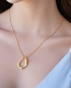 Gargantilha Veneziana Gota Vazada Orgânica Banhado a Ouro 18K - 50 cm