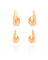 Brinco Duplo Argolas Click Gota Lisa Banhado a Ouro 18K