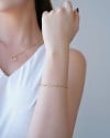Pulseira Pontos de Luz Cristal 5 mm Banhado a Ouro 18K