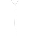 Gargantilha Gravata Palitos Texturizados Ródio Branco - 45 cm