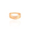 Anel Filetes Cravejado Cristal Tamanho 19 Banhado a Ouro 18K