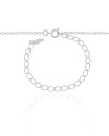 Choker Elos Corações Lisos e Cristal Ródio Branco