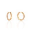 Brinco Argola Click Redonda Cravejada Cristal 2.3 cm Banhado a Ouro 18K