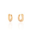 Brinco Argola Click Quadrada Orgânica Lisa 1.9 cm Banhado a Ouro 18K