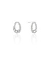 Brinco Oval Torcido 1.8 cm Ródio Branco