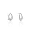 Brinco Oval Torcido 1.8 cm Ródio Branco