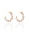 Brinco Argola Pérolas 2.7 cm Banhado a Ouro 18K