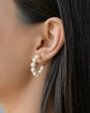 Brinco Argola Pérolas 2.7 cm Banhado a Ouro 18K